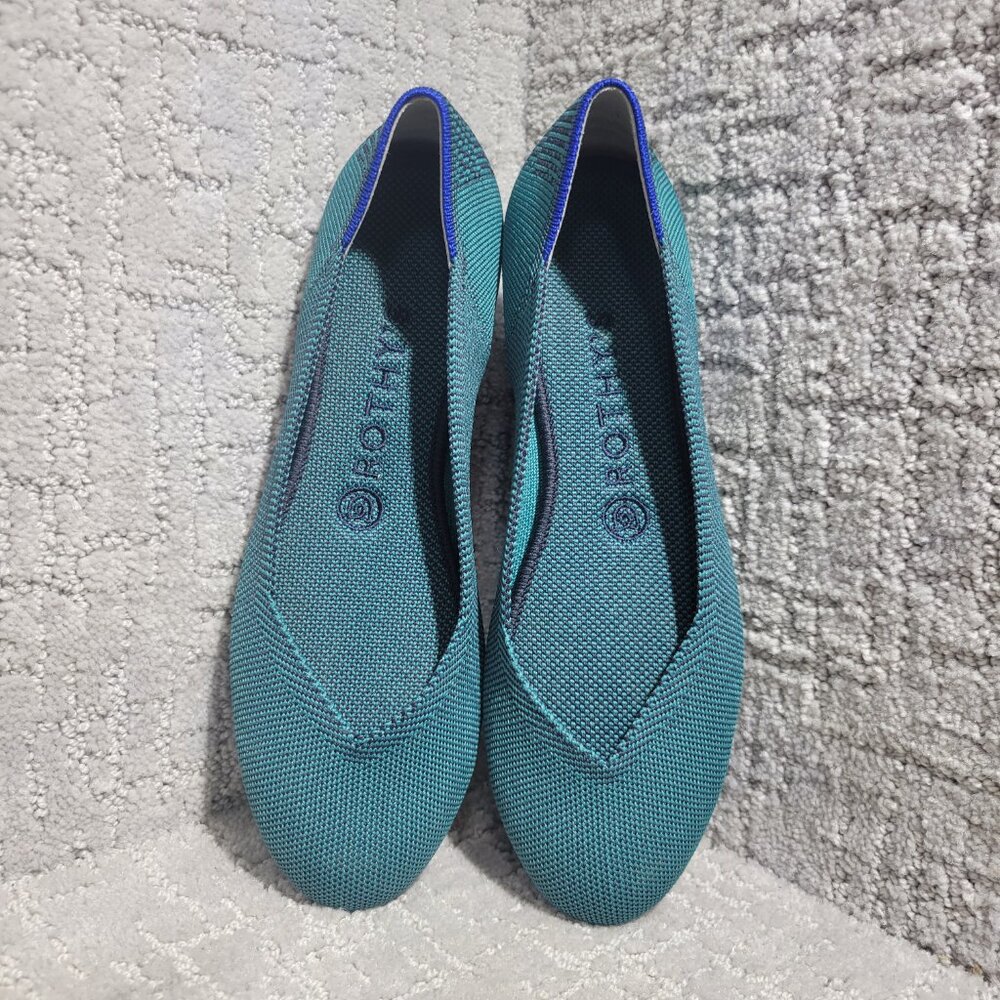 Rothys The Flat Women's Size 8 US Emerald Green Round Toe Flat Slip-on Shoes